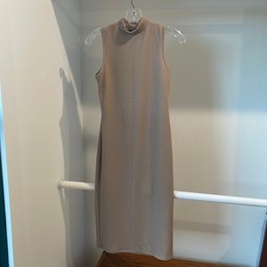 NWT Olivia Rae Size XS Taupe Sleeveless Turtleneck MIdi Dress